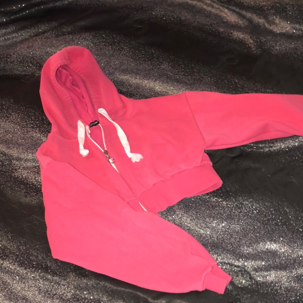 Crop Top pink hoodie💄